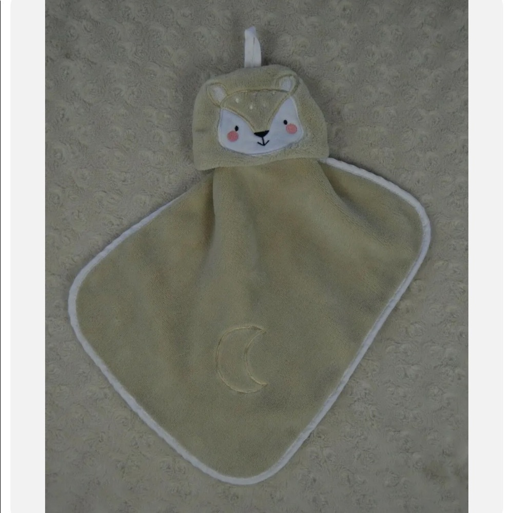 Always Loved by Rene Rofe Deer Fawn Baby Lovey Security Blanket Tan White Moon